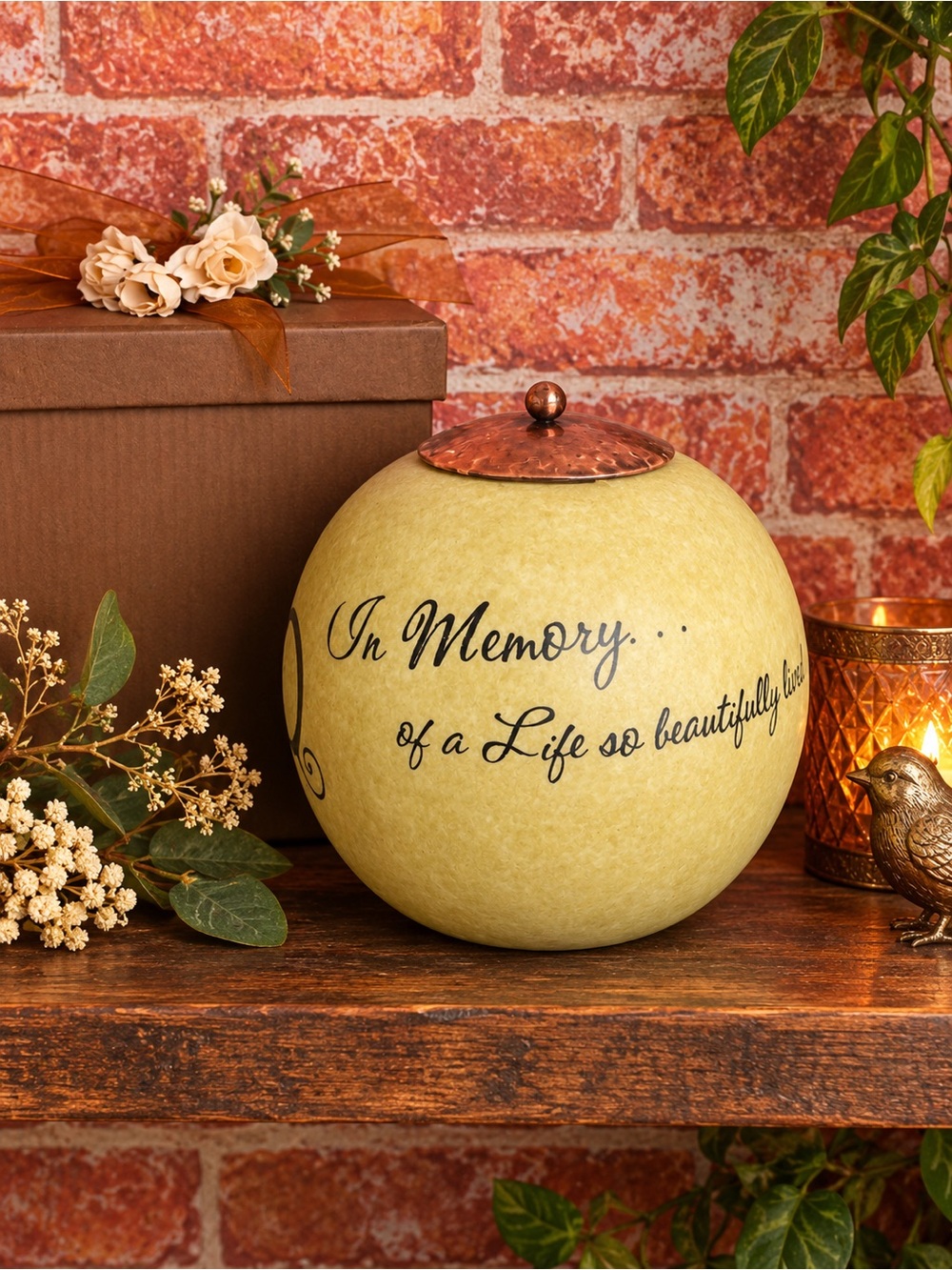 Comfort Candle In Memory Memorial Globe Tea light Candle Holder